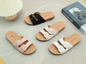 Waterfish Brand Summer Women's Flat Slippers: Double Buckle Open Toe Sandals
