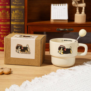 Creative Ceramic Dog Mug American Style Breakfast Cup Couple Gifts Cute Birthday Present for Girls Unique Coffee Cup Design