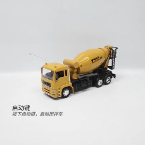 RC Dump Truck 1/24 Skala 8CH Remote Control Mixer Semen Kendaraan Teknik Model Konstruksi Hobi Mainan dengan Lampu Suara