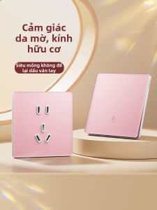 Pink Ultra-Thin Skinfeel Acrylic Electrical Outlet Panel 86 Type