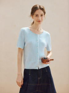 INMAN | Lace Short Sleeve Thin Knitwear