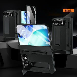 CHUBAN | Kickstand Hinge Protection Free Folding Leather Case For iPhone Duo 2026 Full Cover Fold Phone Shell With Front Screen Protector