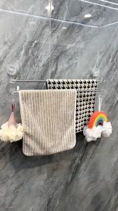 Giá treo khăn quần áo hút chân không cho phòng tắm nhà bếp không cần đục lỗ sang trọng chịu được 10Kg