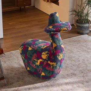 Casual Roller Living Room Single Seat Children Adults Play Duck Footrest Stool Non-Slip Comfortable High Elastic Foam