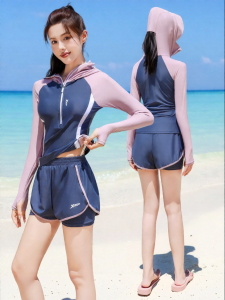 XTEP | Slimming Hooded Two-Piece Swimsuit