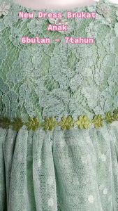 Jfrendfashion - Baju Anak Perempuan Terbaru 1-5 Tahun / Dress Anak Bahan Brukat Kombi Tile Motif Kleo Terbaru 2023