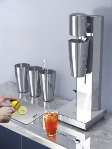 Punidi DM-1 Commercial Milk Shake Maker Stainless Steel Desktop Dual Cup Pet Mixing Homogenizer for Tea Shop Kitchen Appliance