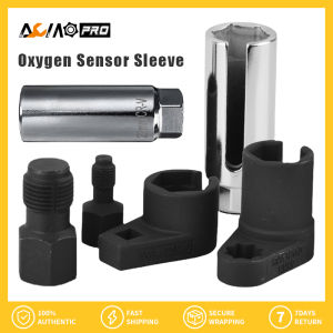 AumoPro 5PCS Oxygen Sensor Removal Block Ball Oxygen Sensor Removal Block Long Body Silver Automotive Oxygen Sensor Sleeve/Wrench Includes Oxygen Sensor Disassembly Assembly Tool Set
