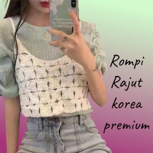 Vest Import Rajut Knit Rompi Rajut Wanita Korean Style Foto Real Pict