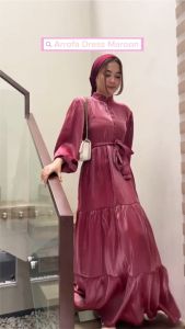 BISA COD  BEST SELLER DRESS GAMIS ASROFA BAHAN SHIMER PREMIUM DRES KONDANGAN BRIDESMAID LEBARAN SERIES M L XL