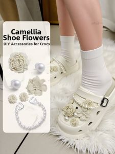 LINGMIAO | Vintage Style Pearl Camellia Shoe Clip