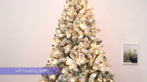 Upgrade Free 3m Light belt 4/5/6/7FT Snow Flocked Christmas Tree High Quality XMas Decor Snow Tree With Metal Stand 2025 Artificial Snowflake Xmas Tree Set Makapal ornaments