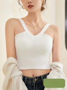 MiiOW | Áo ba lỗ không dây cổ chữ V không dây bằng cotton nguyên chất mùa hè 2025 dành cho nữ Áo ba lỗ hở lưng thời trang thường ngày