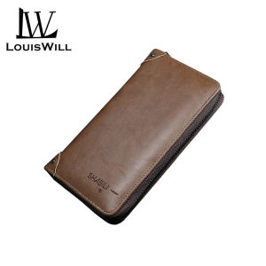 LouisWill Men’s Long Wallet Retro Wallet Fashion Handheld Wallet Coin Wallets Soft Leather Wallet Multi-Card Position ID Credit Cards Holders Coin Bag Leisure Business Wallets