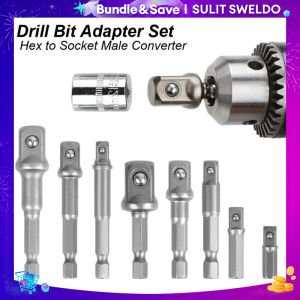 Wrench Sleeve Power Drill Socket Adapter Bits Hex Drill Nut Driver Shank 1/4 3/8 1/2 Connecting Rod Head Extension Drill Bits