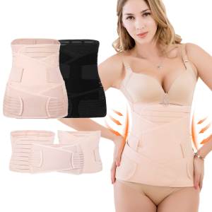 Two Colors Optional 3-In-1 Abdominal Belt Womens Three-Piece Set Breathable Abdominal Belt Waist Girth Body Shape
