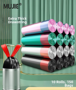 HS | Extra Thick Hand-held Garbage Bags with Drawstring