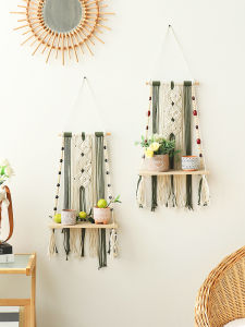 Giá Treo Chậu Hoa Đá Nguyên Khối Thủ Công Đơn Giản Cho Phòng Khách Sạn Phòng Ngủ Ban Công Trang Trí Nhà Bằng Vải Cotton Phong Cách Bắc Âu