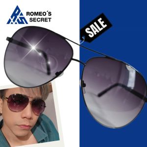 แว่นตากันแดดแฟชั่น CGRS128 (V7. กรอบสีดำ ขอบโค้ง เลนส์ดำใส) แว่นผู้ชาย ใส่แล้วเท่