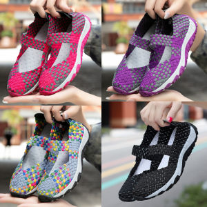 Handwoven Womens Shoes Mom Shoes Old Beijing Cloth Shoes Slip-On Elderly Womens Shoes Square Dance Shoes Traditional Chinese Style