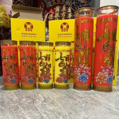 Cặp Đèn Cầy Sáp Bơ Malaysia nhập khẩu Thời Gian Thắp 1 Ngày-3Ngày-5 Ngày-7 Ngày