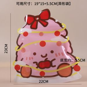 Cute Christmas Tree Kids Snack Candy Gift Bag Handmade Cookie Baking Snowflake Crisp Lollipop Bag