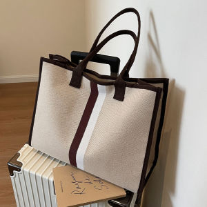 Korean Style Large Ladies Tote Bag 2025 New Commuter Shopping Bag High Capacity Canvas Single Shoulder Shopping Bag