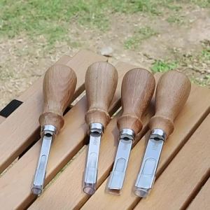 Practical Leather Craft Edge Beveler Skiving Beveling Knife DIY Cutting Hand Craft Tools With Wood Handle A4mm A6mm A8mm