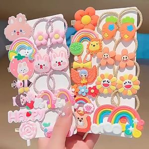 SET JEPIT RAMBUT DAN IKAT RAMBUT ANAK JEPIT IKAT RAMBUT KOREA STYLE KUNCIRAN RAMBUT ANAK LUCU