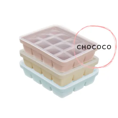 [Korea] Platinum Silicone Cube Tray with Lid Double seal 12 x 30ml / 6 x 60ml / 4 x 90ml Baby Food Freezer cube platinum Silicone korean Container