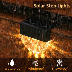 1/2Pcs Solar Deck Lights Outdoor Solar Step Light Waterproof Solar Fence Lights for Patio Stairs Pathway Garden Decor