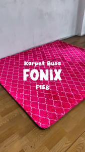 Karpet Busa FONIX Malaysia Bulu Super Lembut Anti Slip 170 X 200 Minimalis F158 CHERRY