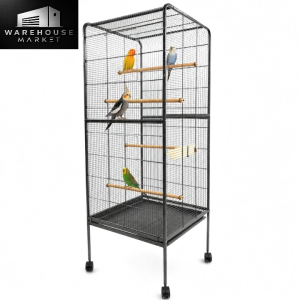 1.5m Aviary Bird Cage Powder Coated Steel Spacious & Comfortable Suitable for Birds & Small Pets 2 Door Opening Easy Access for Feeding & Cleaning L150cm x D54cm x W54cm