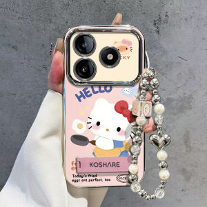 Mingsheng Redmi Note14 Pro Plus Phone Case: Fun Fried Egg Kitty Cat & Large View Window Electroplated Silicone Protective Cover