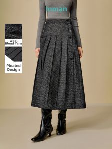 INMAN | Chân Váy Dài A-Line Nếp Ly Kiểu Vintage Caro