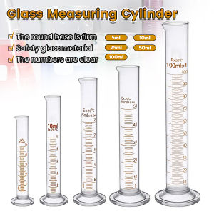 C.N. Glass Measuring Cylinder 5ml/10ml/25ml/50ml/100ml Laboratory Measure Tube