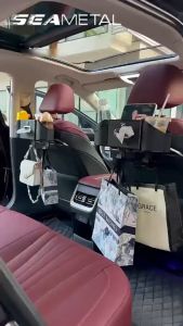 SEAMETAL Car Tissue Box Car Cup Holder Tray Rear Seat Back Organizer Storage Headrest Hook Hanger Phone Drink Accessories