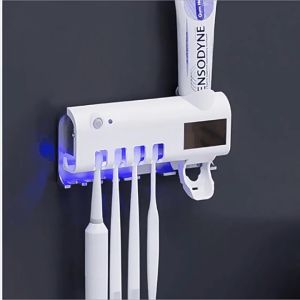 多功能感应自动挤牙膏架 Toothbrush Dispenser + Sterilizer 牙刷架 免打孔 壁挂牙刷盒 牙刷消毒器