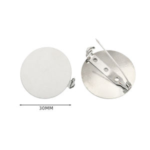 Safety Pin Metal Brooch Round Base Buttonhead Manual
