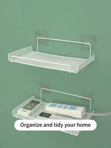 IKkun Router storage rack TV set-top box storage rack Wall perforation-free wall bracket WIFI storage box bracket
