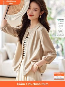 MOHANYIMEI | Sun Protection Breathable Tencel Shirt 3/4 Sleeve Summer Fashion