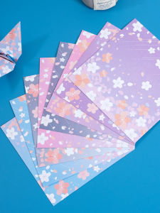 Handmade Origami Paper Double-Sided Printing Cherry Blossom Pattern Colored 15cm Square Childrens Thousand Paper Crane Design Cardstock
