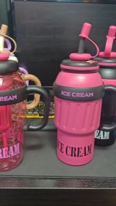 Botol Minum Jumbo IceCream Bentuk Lucu / Botol Minum Gym Ukuran 1400ml Sedotan + Gagang AN