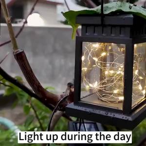 1pc Solar Star Copper Wire Palace Lantern Lamp Outdoor Decorative Lights For Courtyard Garden Villa Terrace Courtyard Decoration