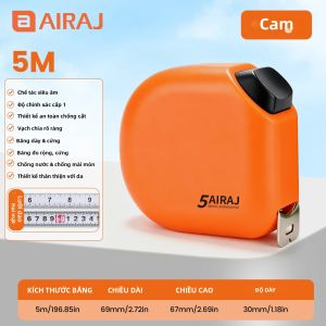 AIRAJ | Thước Dây Mini AIRAJ 3m/5m Hệ Mét Và Inch Chất Liệu ABS Bỏ Túi Tự Khóa Chống Mài Mòn Dành Cho Nhà Thiết Kế Và Sử Dụng Văn Phòng