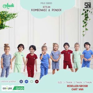 Happiness Babyshop - Aruchi Baby - ARUCHI POLO SERIES STELAN PIYAMA BAJU PENDEK CELANA PANJANG SIZE 1-3 THN