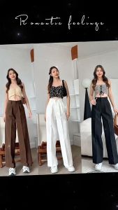 yoyomall Elegant High-Waisted Wide-Leg Pants for Women - Full Length Casual Chic #028