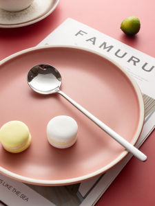 Thìa Thép Không Gỉ 304 Dài Cầm Tay Dùng Trong Gia Đình Kiểu Hàn Quốc Thìa Ăn Súp Thìa Tròn Thìa Dưa Chuột Nổi Tiếng Trên Internet