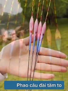 Phao câu Đài Nano Hồng Lam tăm phao lớn siêu nhạy chống lóa mắt  mỏi mắt phao tải chì 1.1g - 2.0g cap cấp