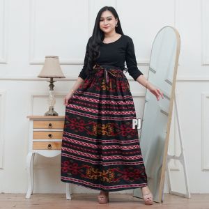 ROK BATIK MAYUNG PANJANG POLYKATUN BAWAHAN WANITA MOTIF SONGKET BIRU